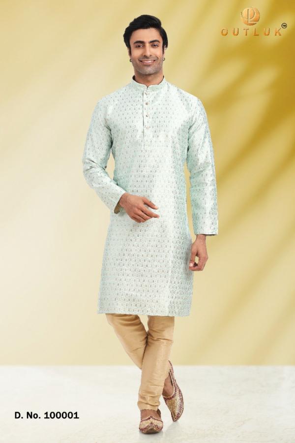 Outluk 100 Party Wear Cotton Kurta With Pajama Collection
